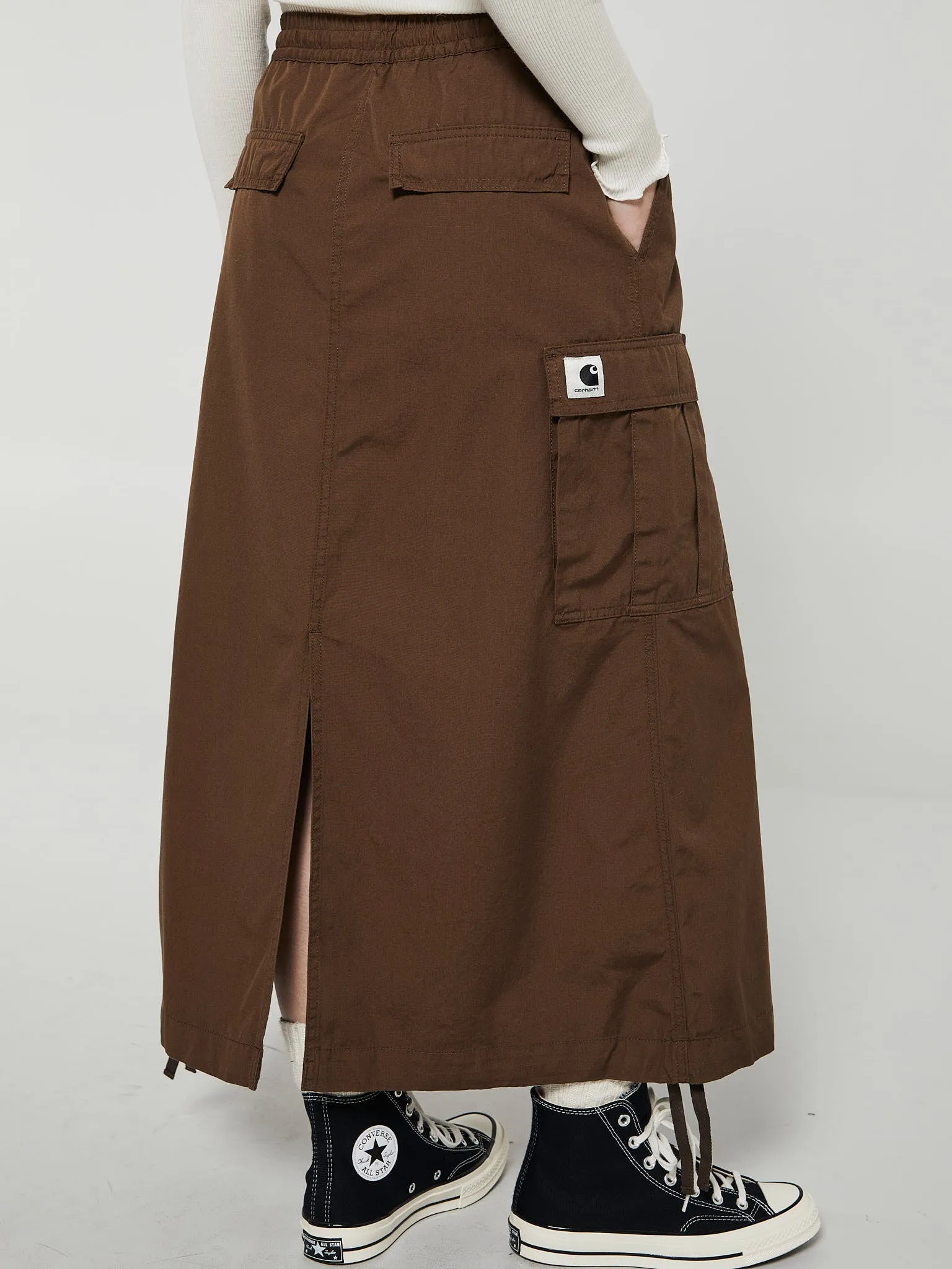 Cargo Skirt in Chocolate Rinsed