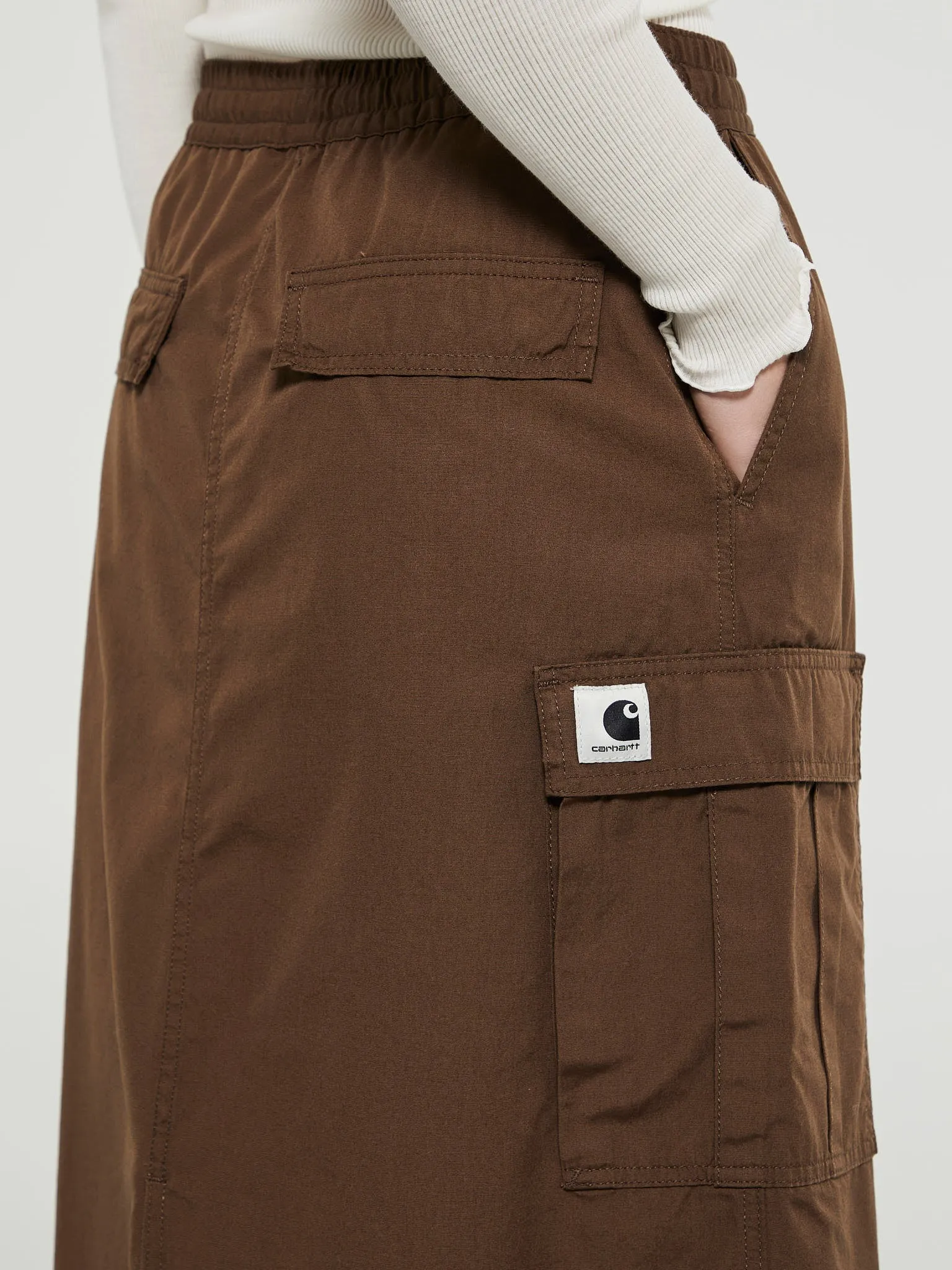 Cargo Skirt in Chocolate Rinsed