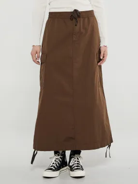 Cargo Skirt in Chocolate Rinsed