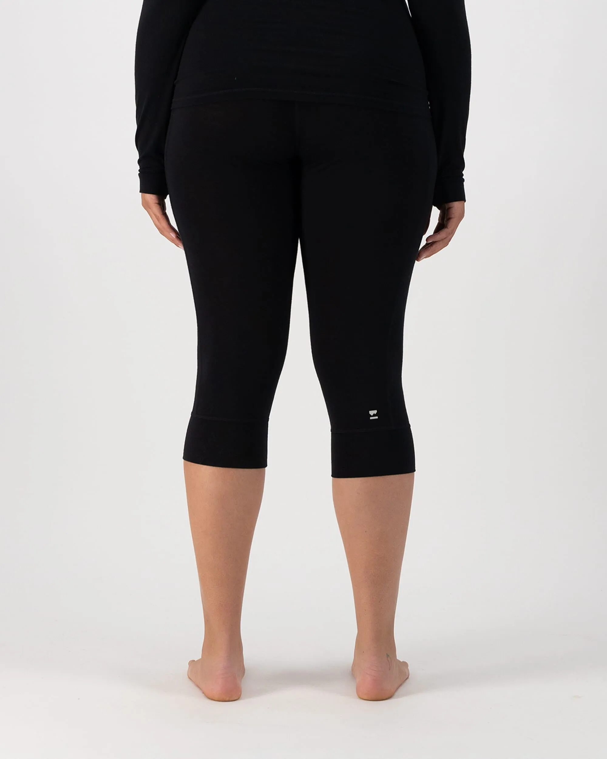 Cascade Merino Base Layer 3/4 Legging - Black