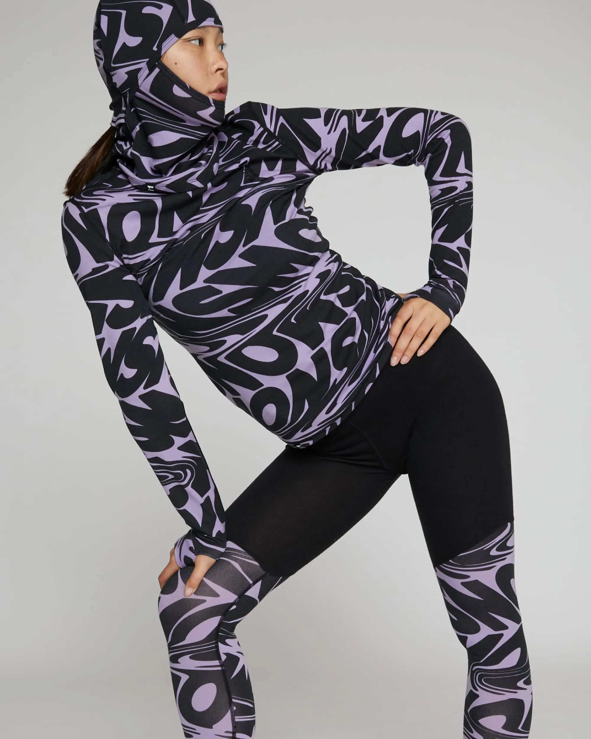 Cascade Merino Base Layer Legging - Signal Lost Lupin