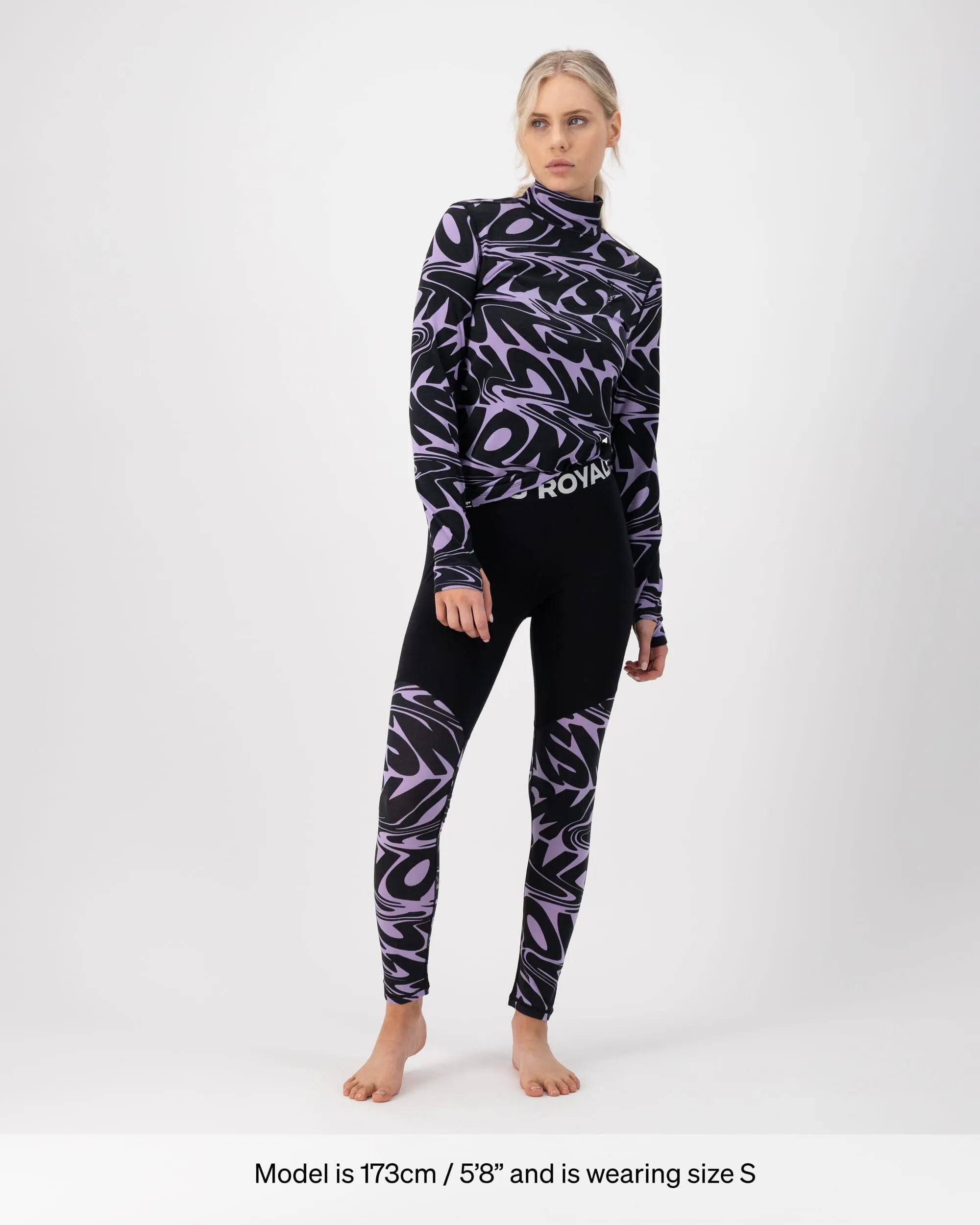 Cascade Merino Base Layer Legging - Signal Lost Lupin