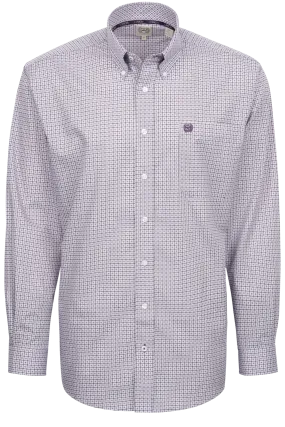 Cinch Button-Front Shirt - Purple Foulard