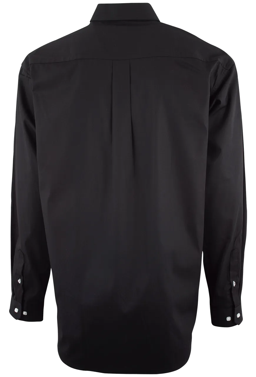 Cinch Button-Front Shirt - Solid Black