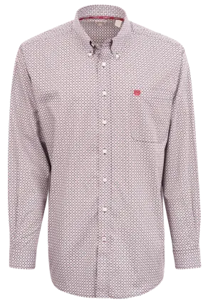 Cinch Mini Block Button-Front Shirt - Red