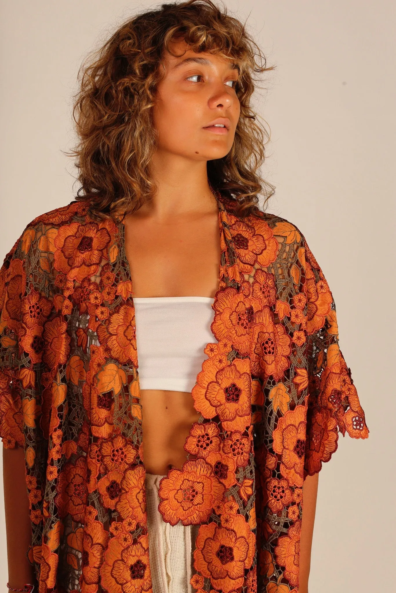 COTTON LACE KIMONO