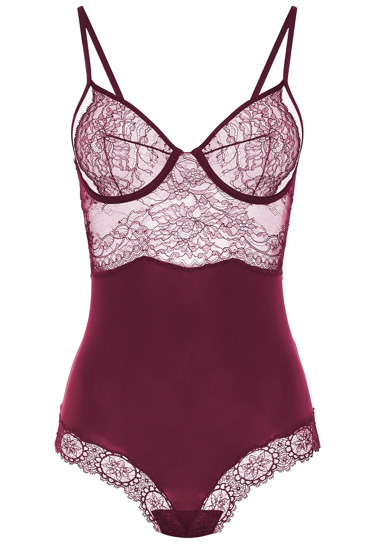 Cranberry Leavers lace bodysuit