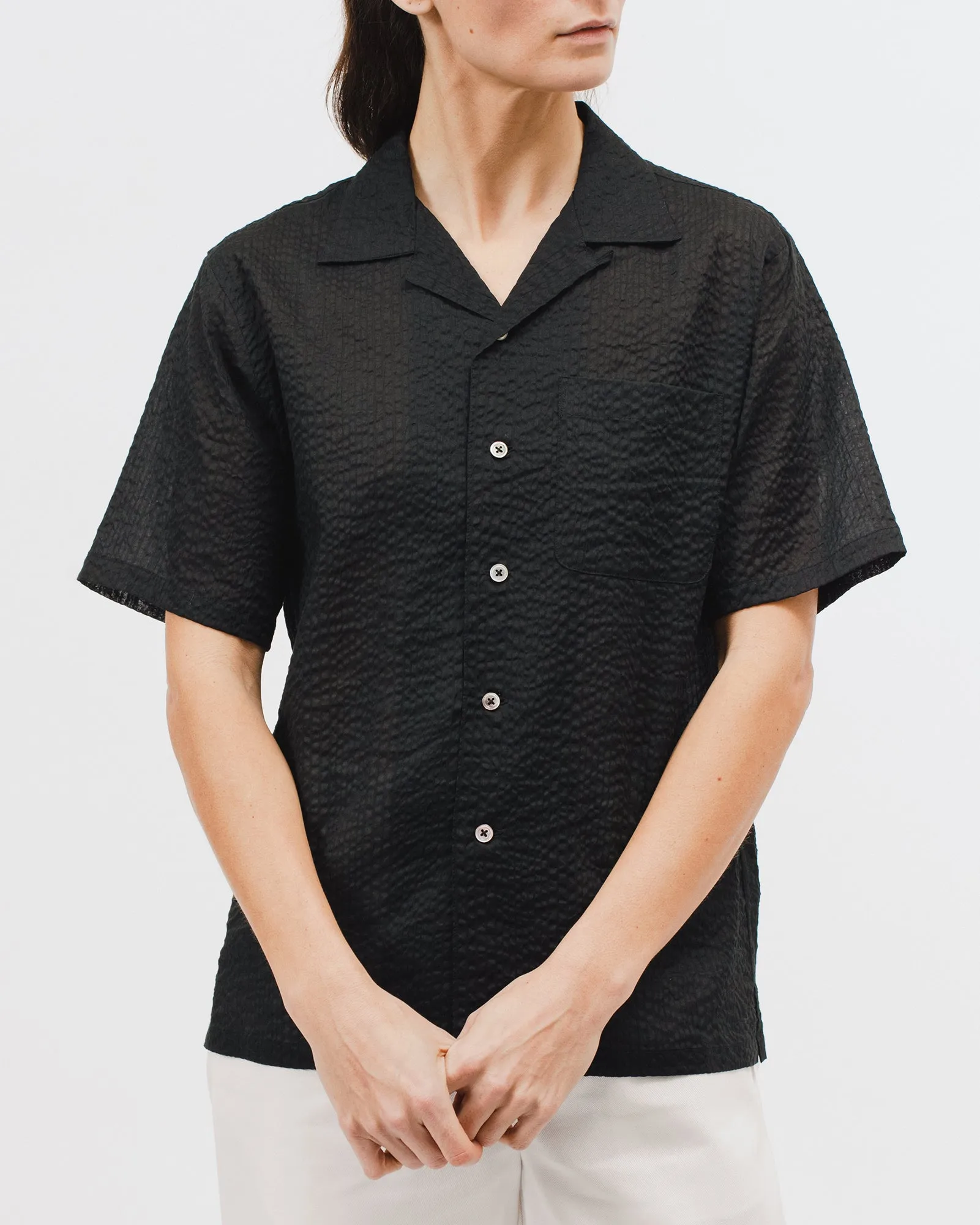 Crepe SS Shirt - Black W