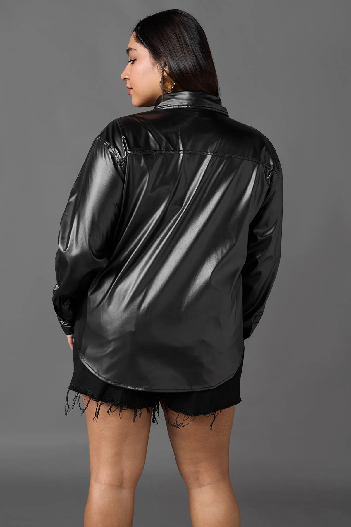 Curve Classic Black Leather Jacket