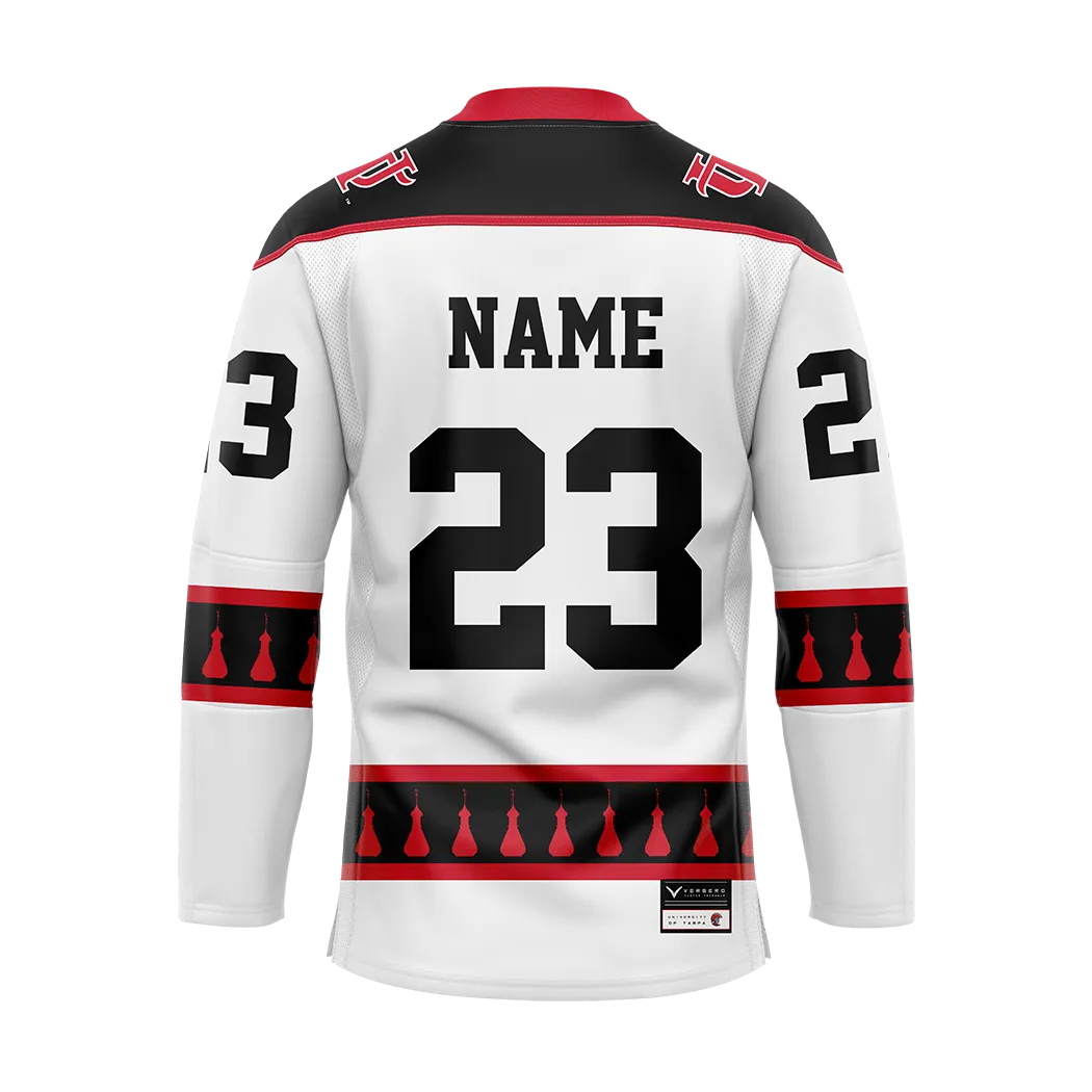 Custom University of Tampa White Womens Hockey Authentic Sublimated Jersey