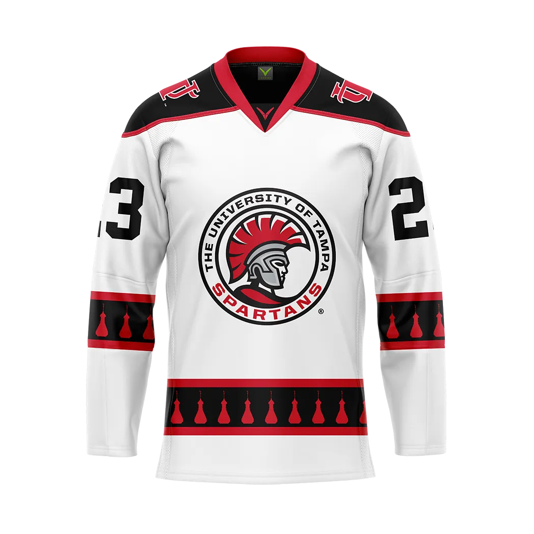 Custom University of Tampa White Womens Hockey Authentic Sublimated Jersey