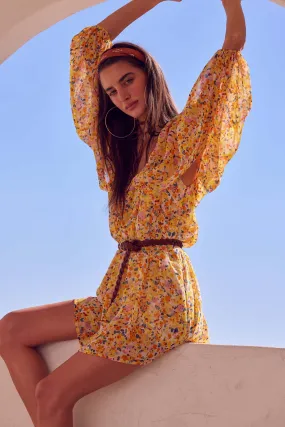 Day in the Sun Floral Chiffon Kimono Mini Dress