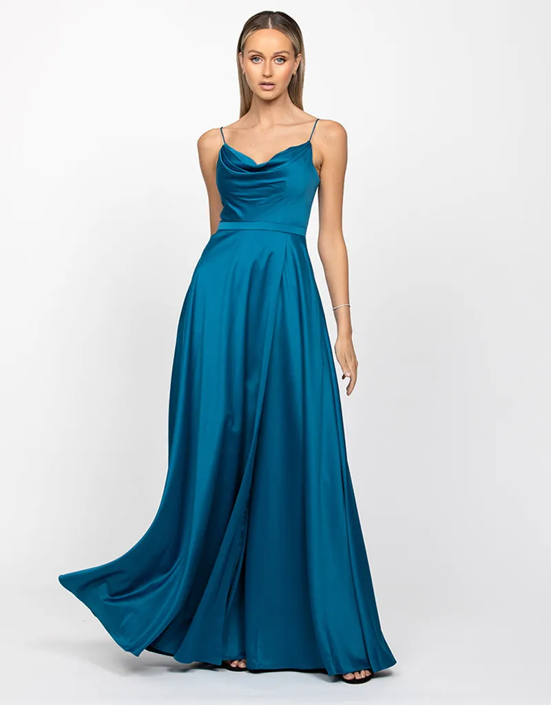 DIAMOND COWL WRAP GOWN B43D11LW