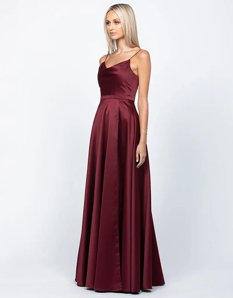 DIAMOND COWL WRAP GOWN B43D11LW