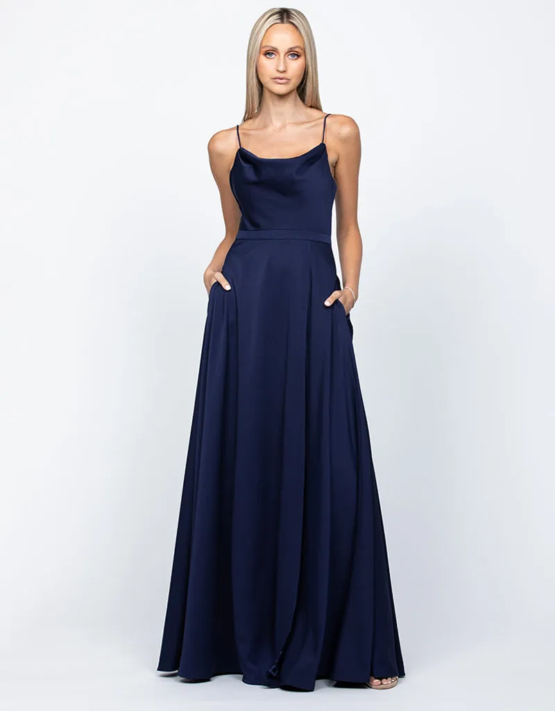 DIAMOND COWL WRAP GOWN B43D11LW