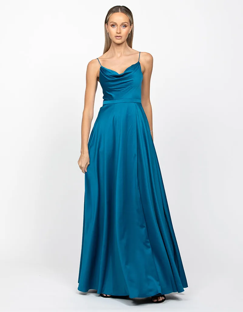 DIAMOND COWL WRAP GOWN B43D11LW