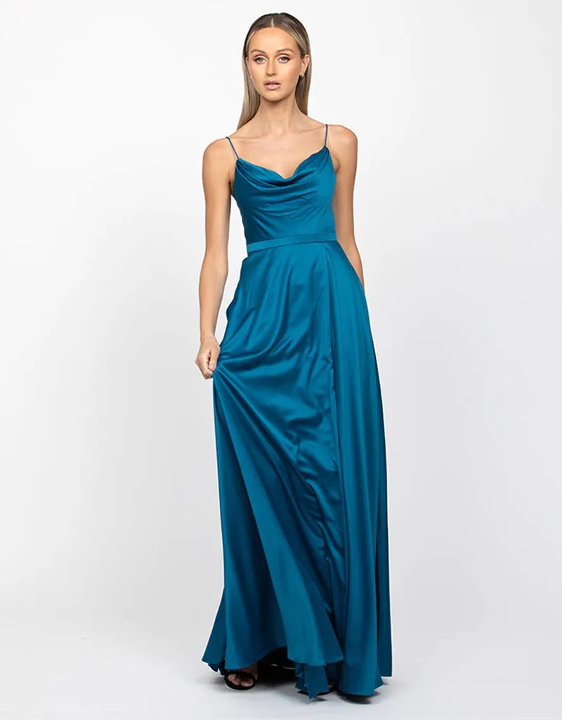 DIAMOND COWL WRAP GOWN B43D11LW