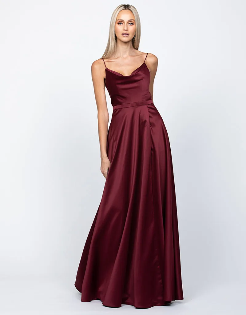 DIAMOND COWL WRAP GOWN B43D11LW