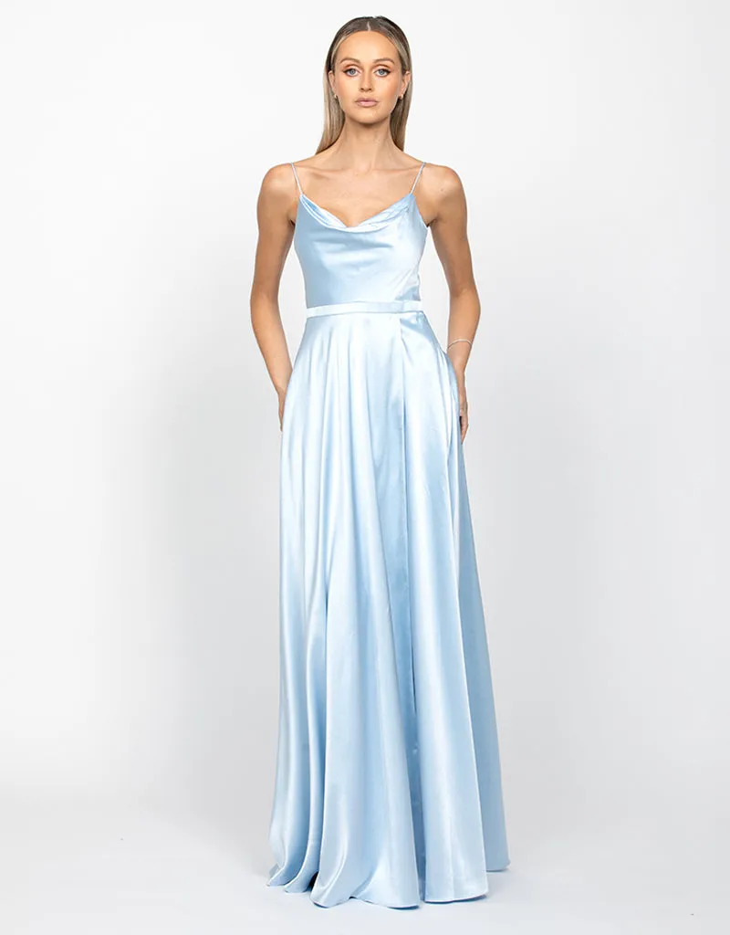 DIAMOND COWL WRAP GOWN B43D11LW