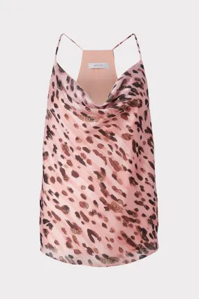 Drue Metallic Leopard Stripe Burnout Top