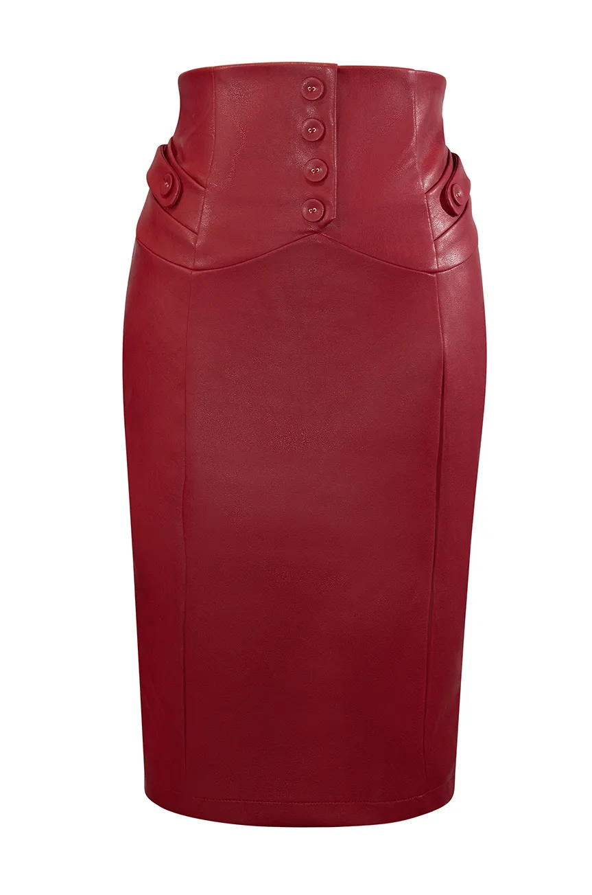 Easy Rider Bustle Wiggle Skirt (Burgundy)