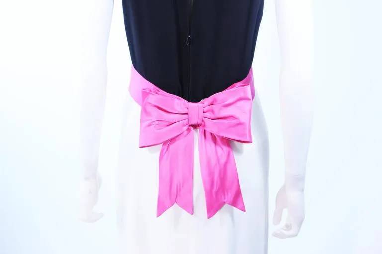 ELIZABETH ARDEN Black Pink Cream Gown Satin Bow Size 8