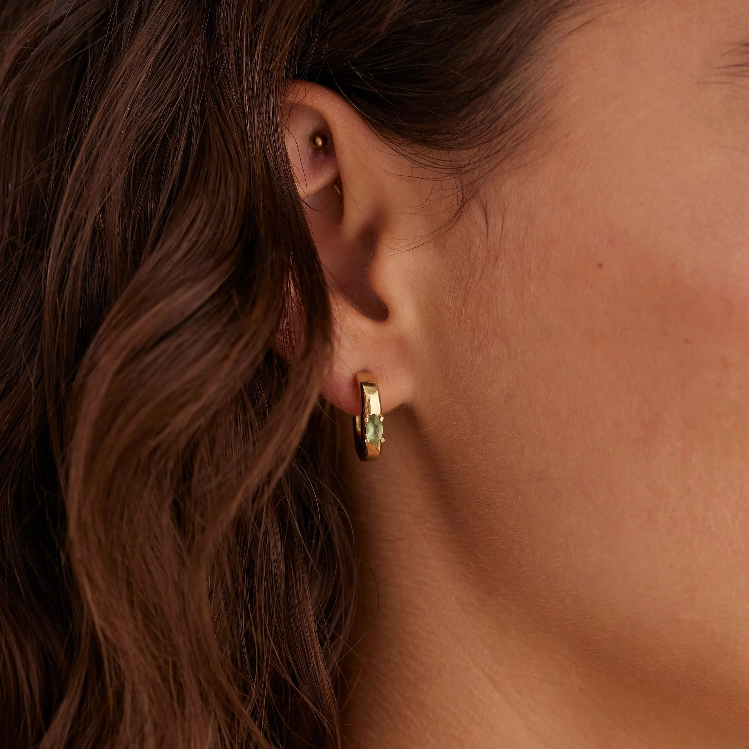 Elodie Apatite Gold Hoops