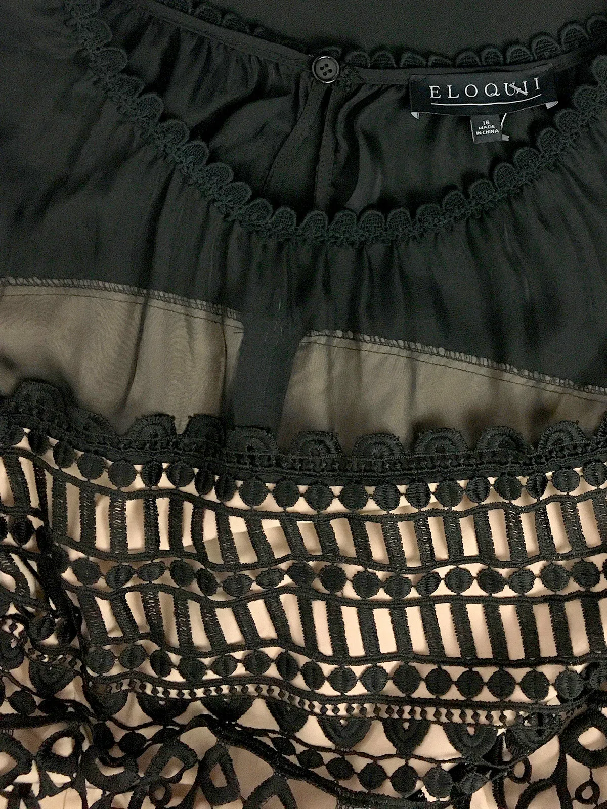 eloquii Size 16 Black & Beige Lace Dress