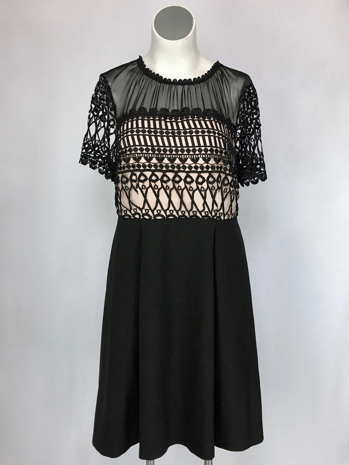 eloquii Size 16 Black & Beige Lace Dress