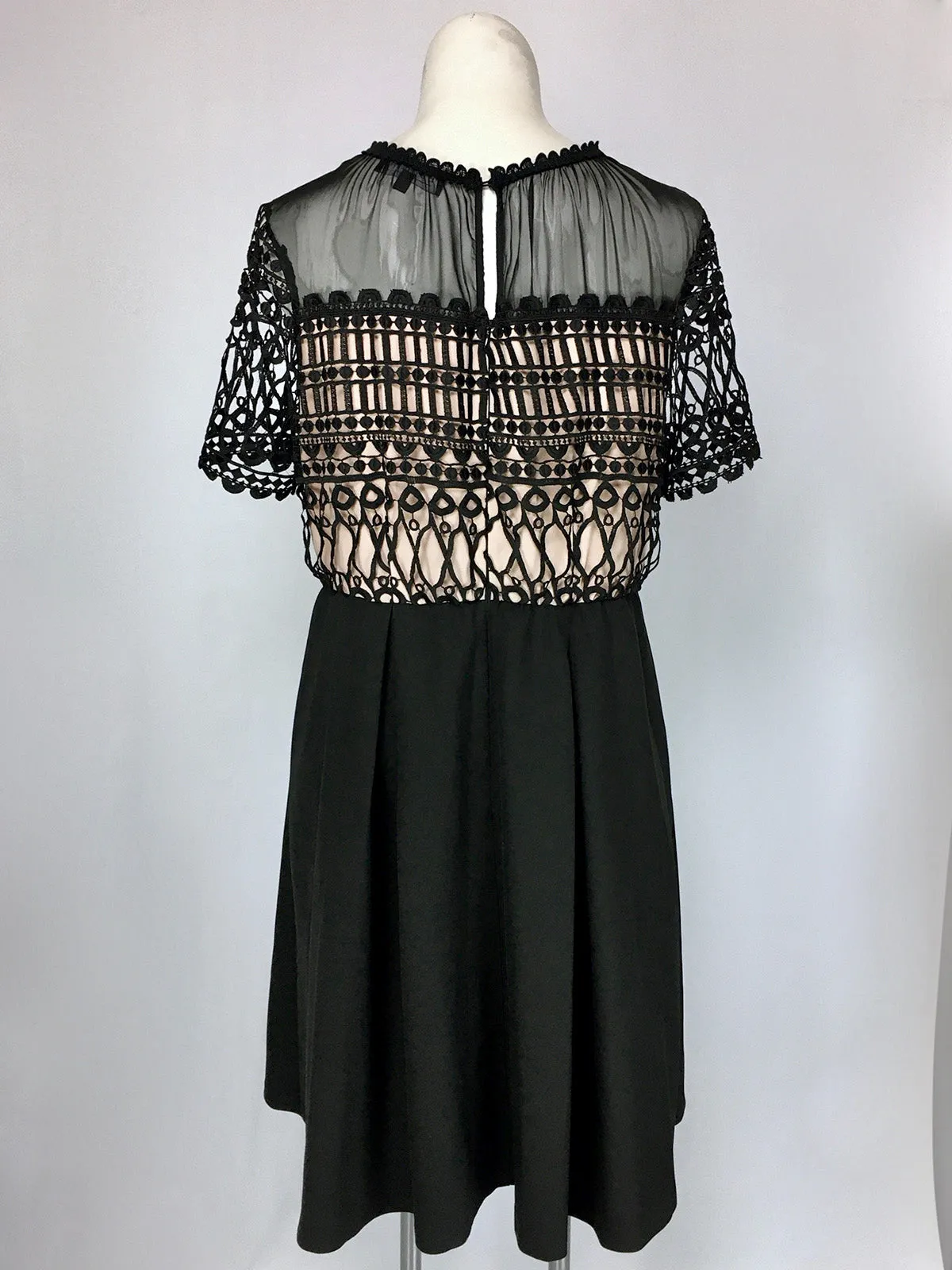 eloquii Size 16 Black & Beige Lace Dress