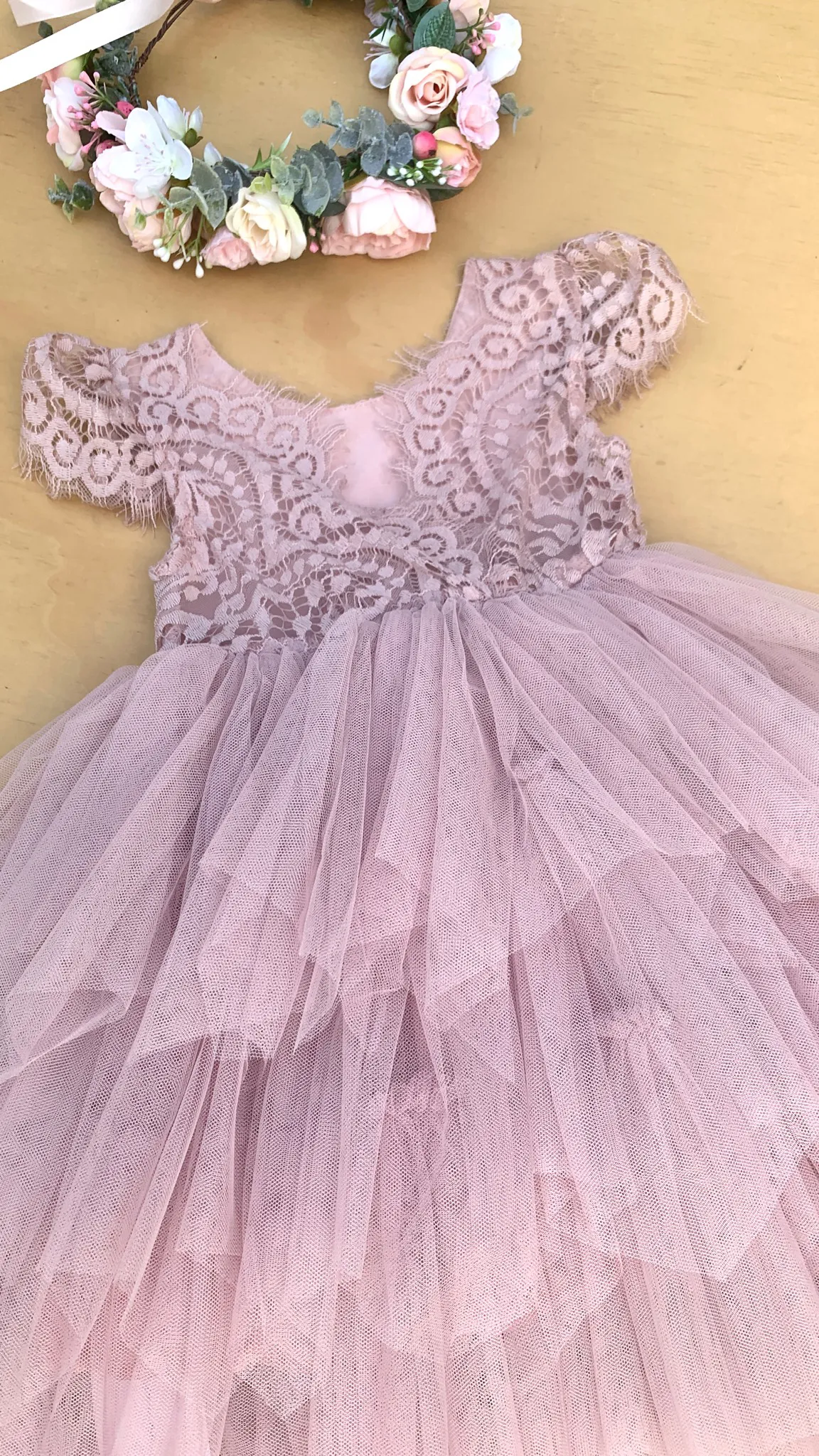 Felicity Capped Sleeve Dusty Pink Girls Dress