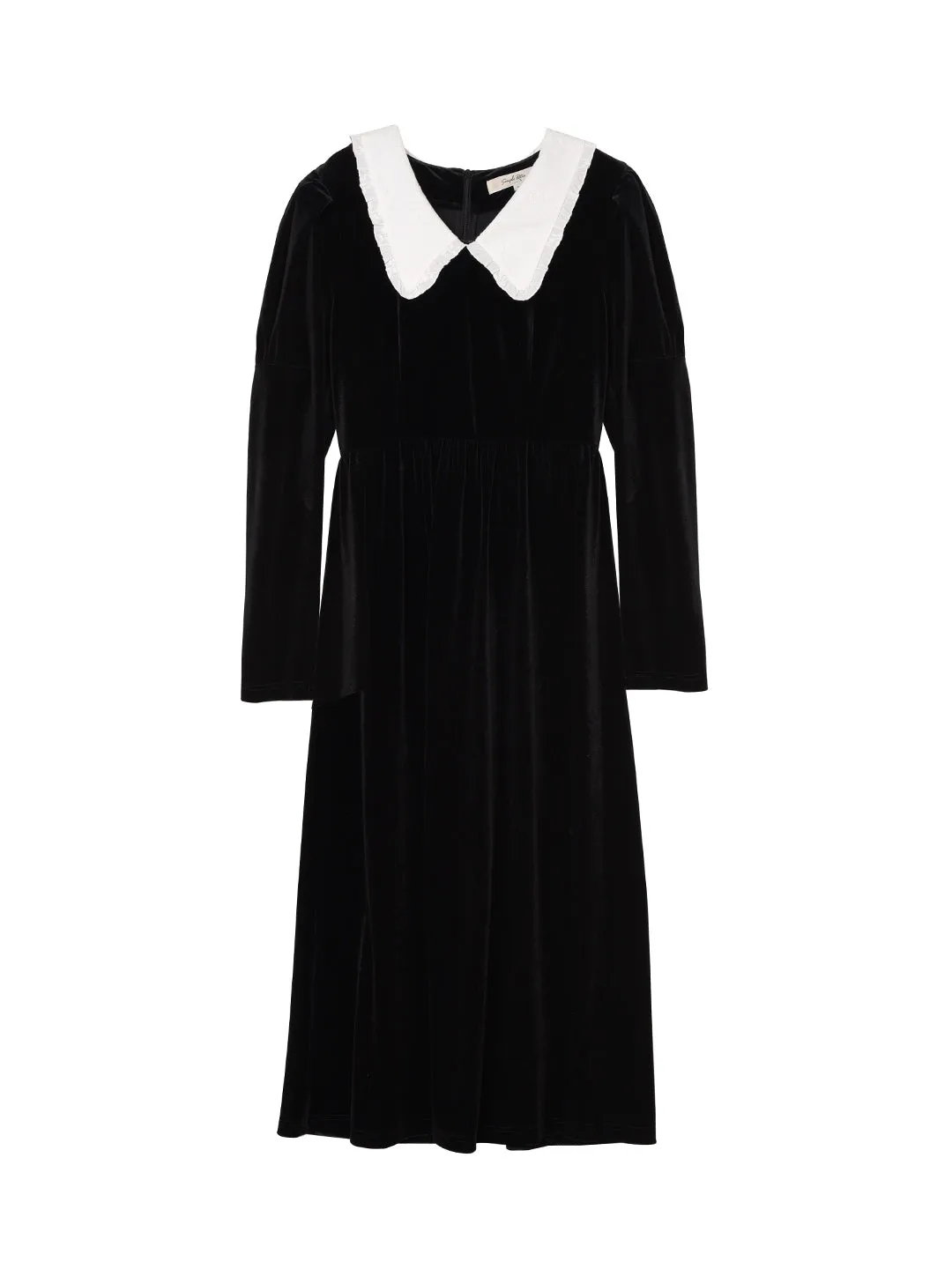 【Final Sale】Kiara Doll Collar Black Velvet Dress