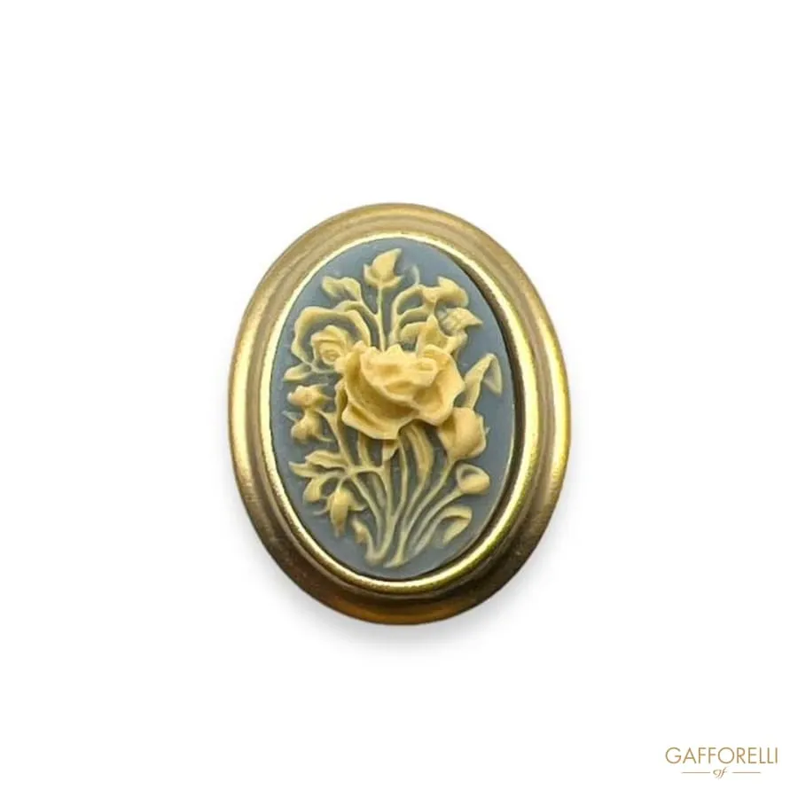 Floral Cameo Style Button- Art. D345 - Gafforelli Srl