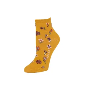 Folksy Floral - Organic Cotton Anklet Socks - Goldenrod