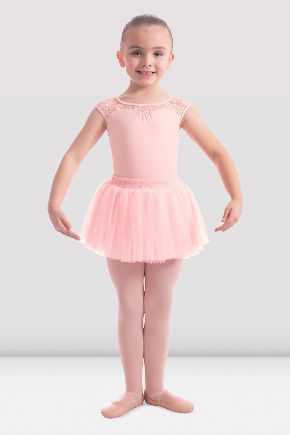 Girls Mirella Daisy Lace Cap Sleeve Leotard