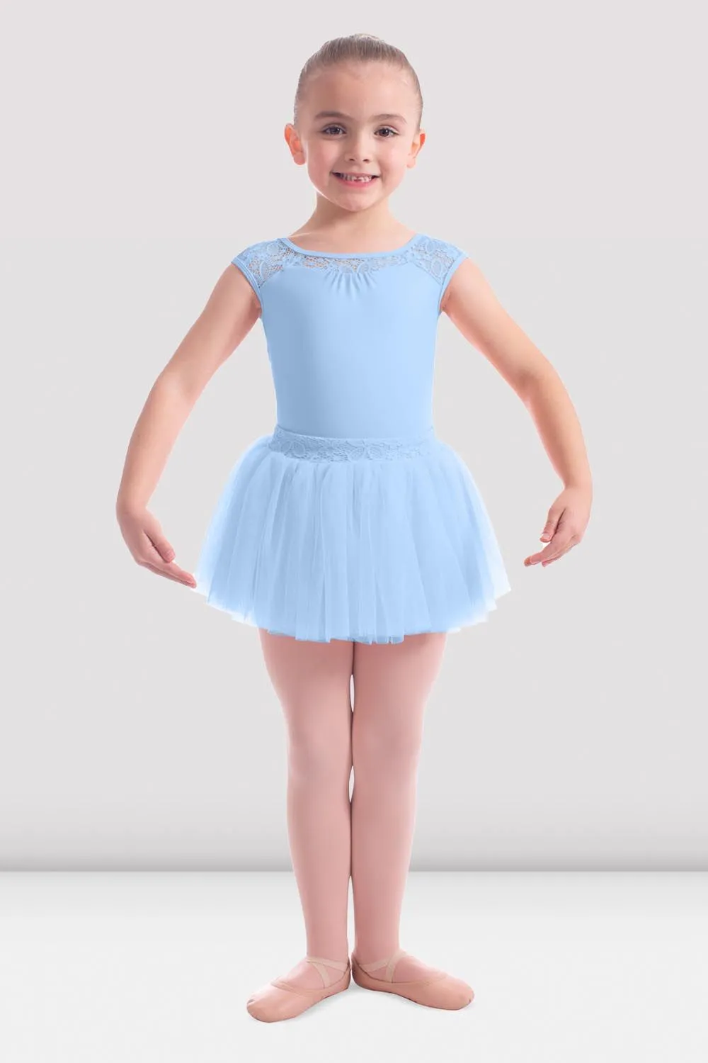 Girls Mirella Daisy Lace Cap Sleeve Leotard