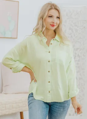 Hakuna Matata Long Sleeve Top in Lime Green