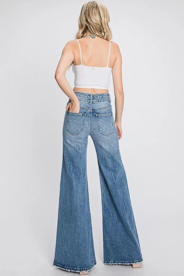 High Rise Comfort Stretch Vintage Wide Leg Jeans