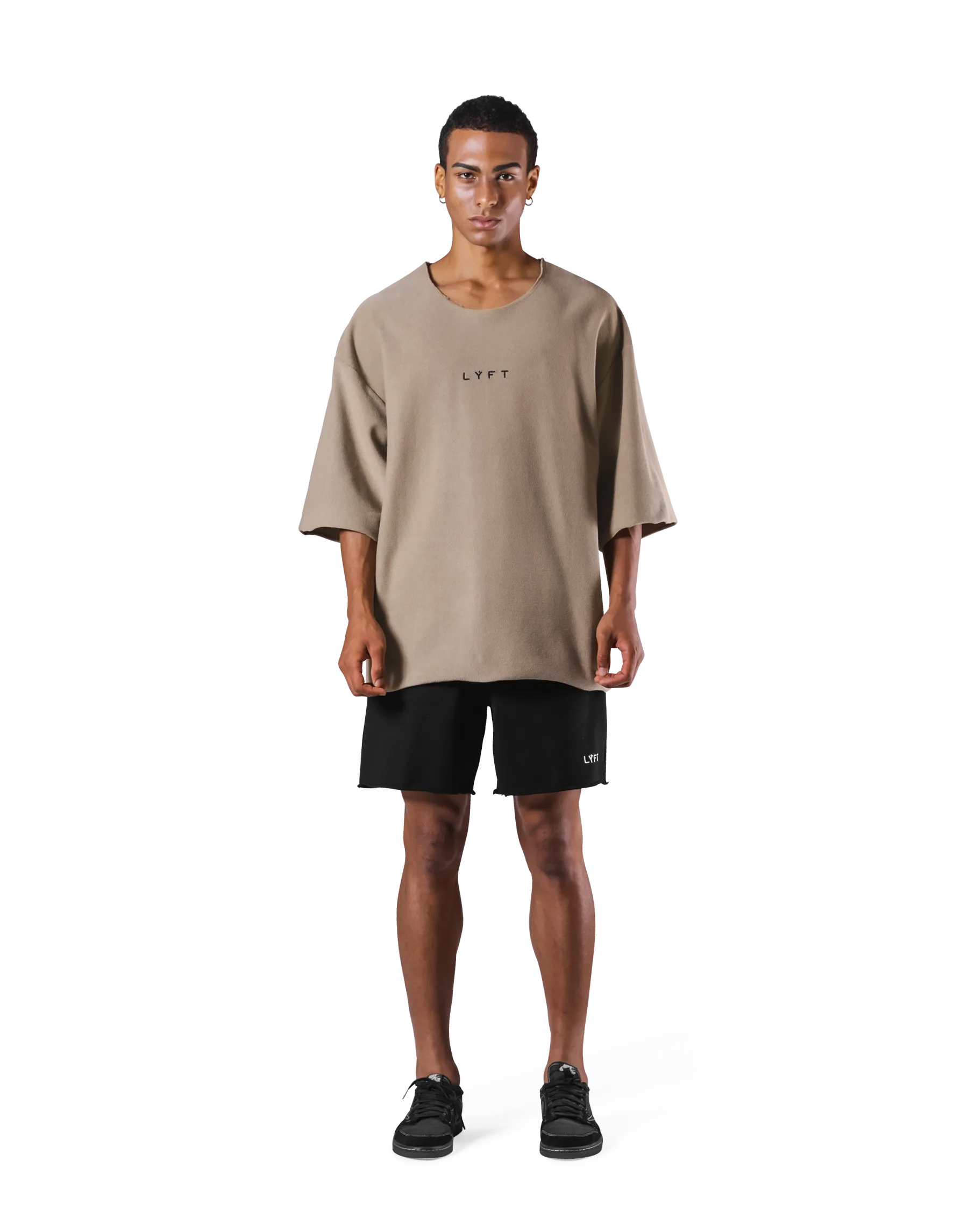 Knit Like Loose Sweat T-Shirt - Beige