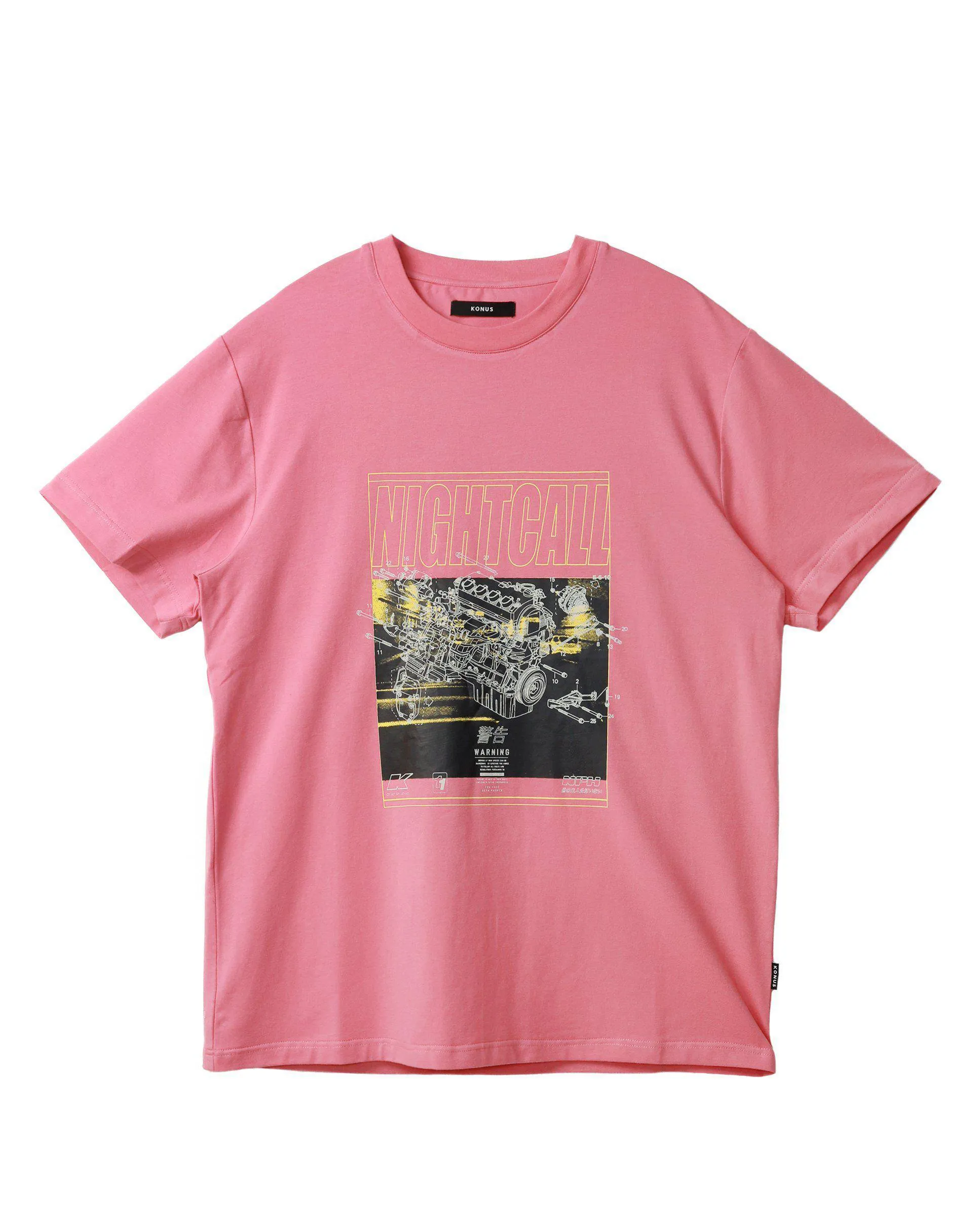 Konus Men's SS Nightcall Graphic Tee in Pink