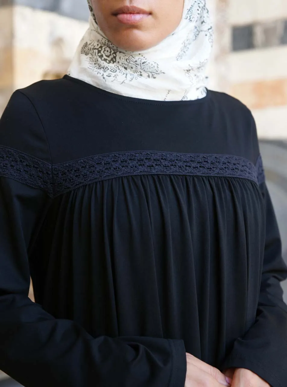 Lace Jersey Abaya