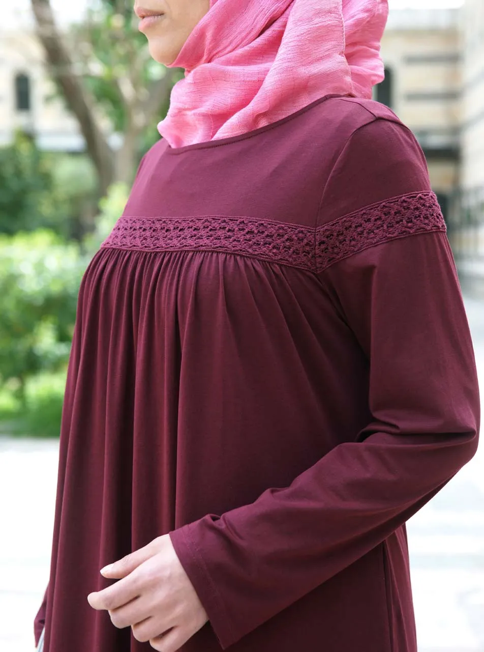 Lace Jersey Abaya