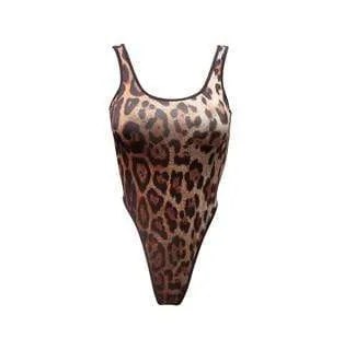 Leopard Print High Cut Bodysuit