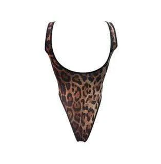 Leopard Print High Cut Bodysuit