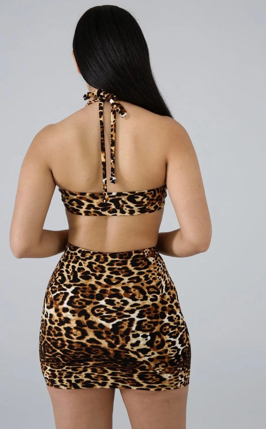 Leopard Print Skirt Set