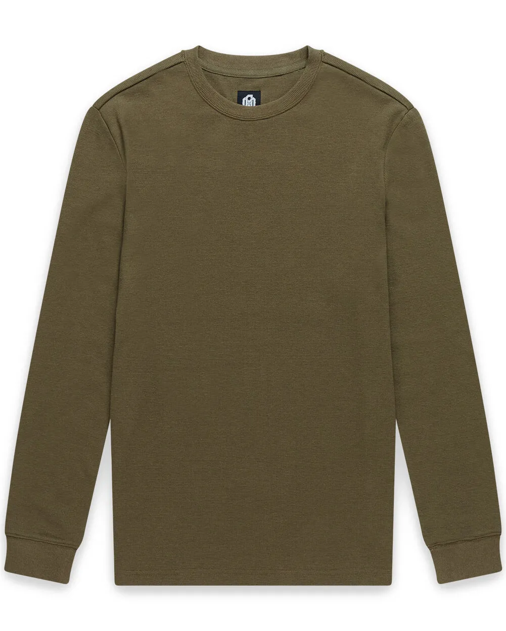 Long Sleeve Waffle Knit Crew