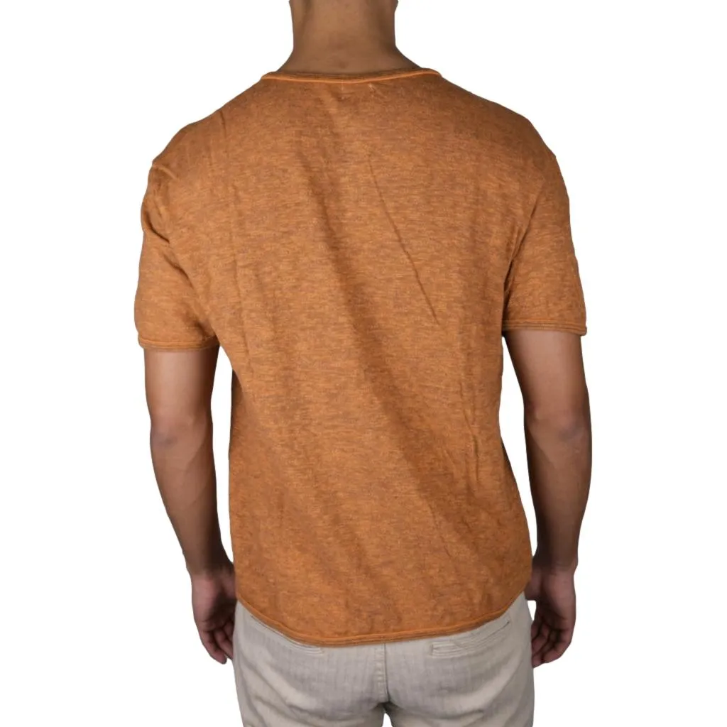 Loop & Weft Super Slub Edge Piping Crewneck Tee (Orange)