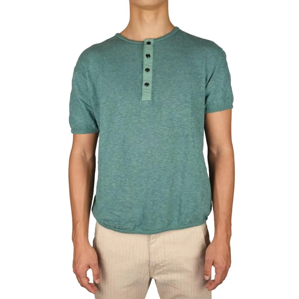 Loop & Weft Super Slub Henley (Green)