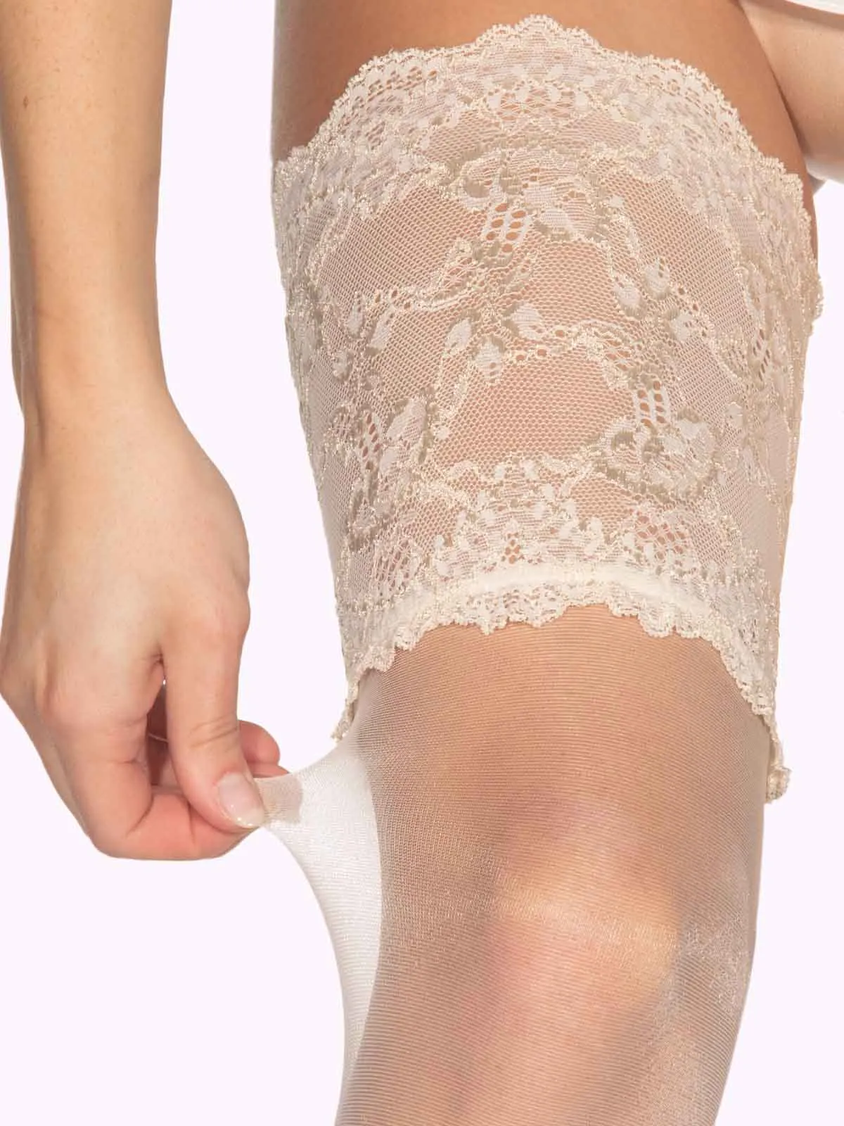 LUDOVICA Tall Floral Lace Top Thigh Highs