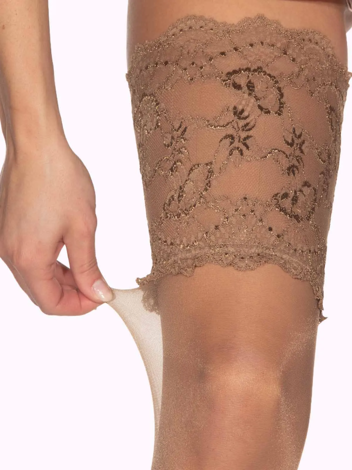 LUDOVICA Tall Floral Lace Top Thigh Highs